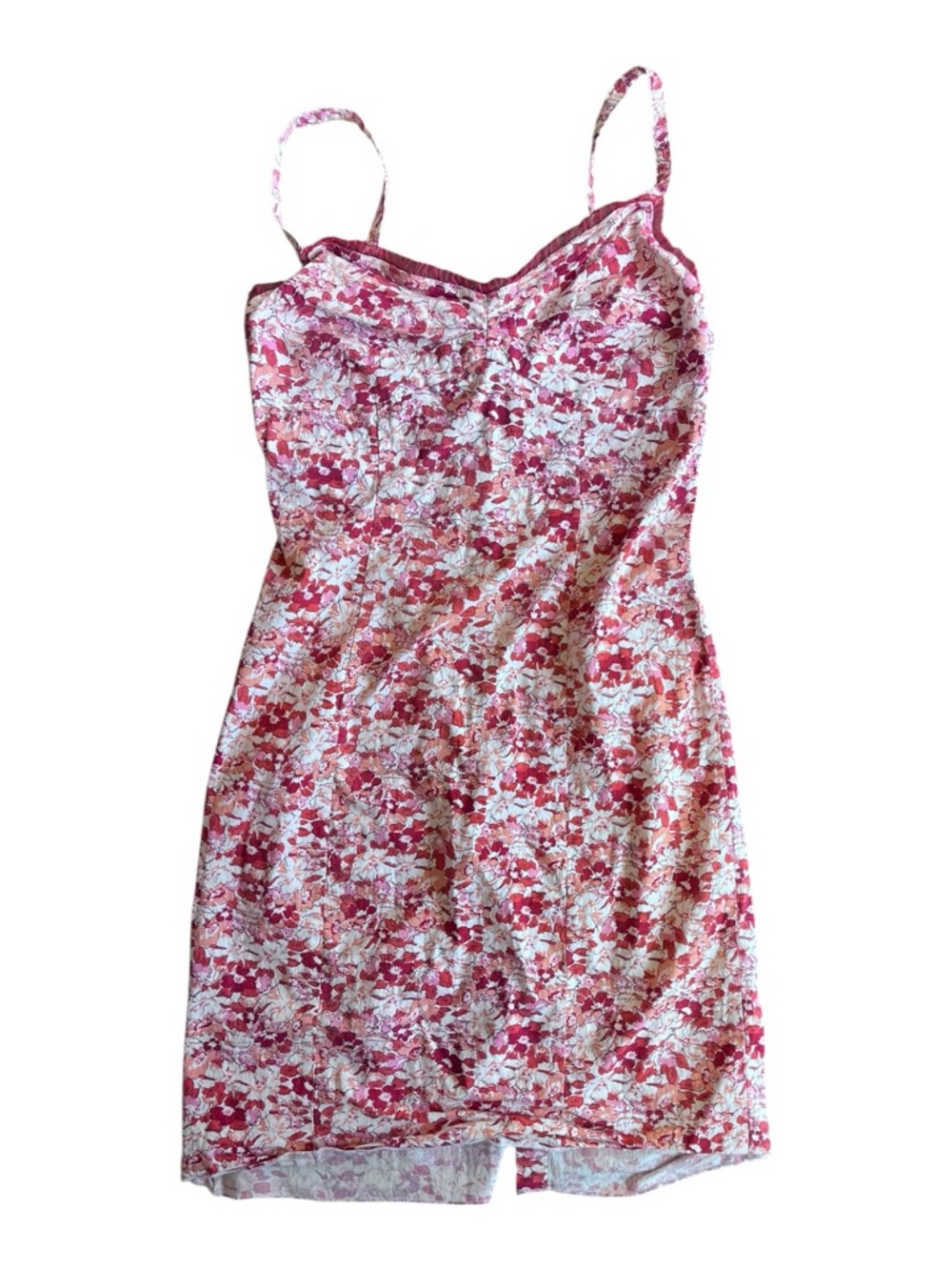 Floral Slip Chemise - Pink & White